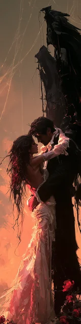 Free dark romance bookmark featuring a hug against an orange background